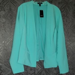 Turquoise cropped blazer